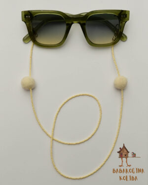 Lančić za naočare - bela pufnica